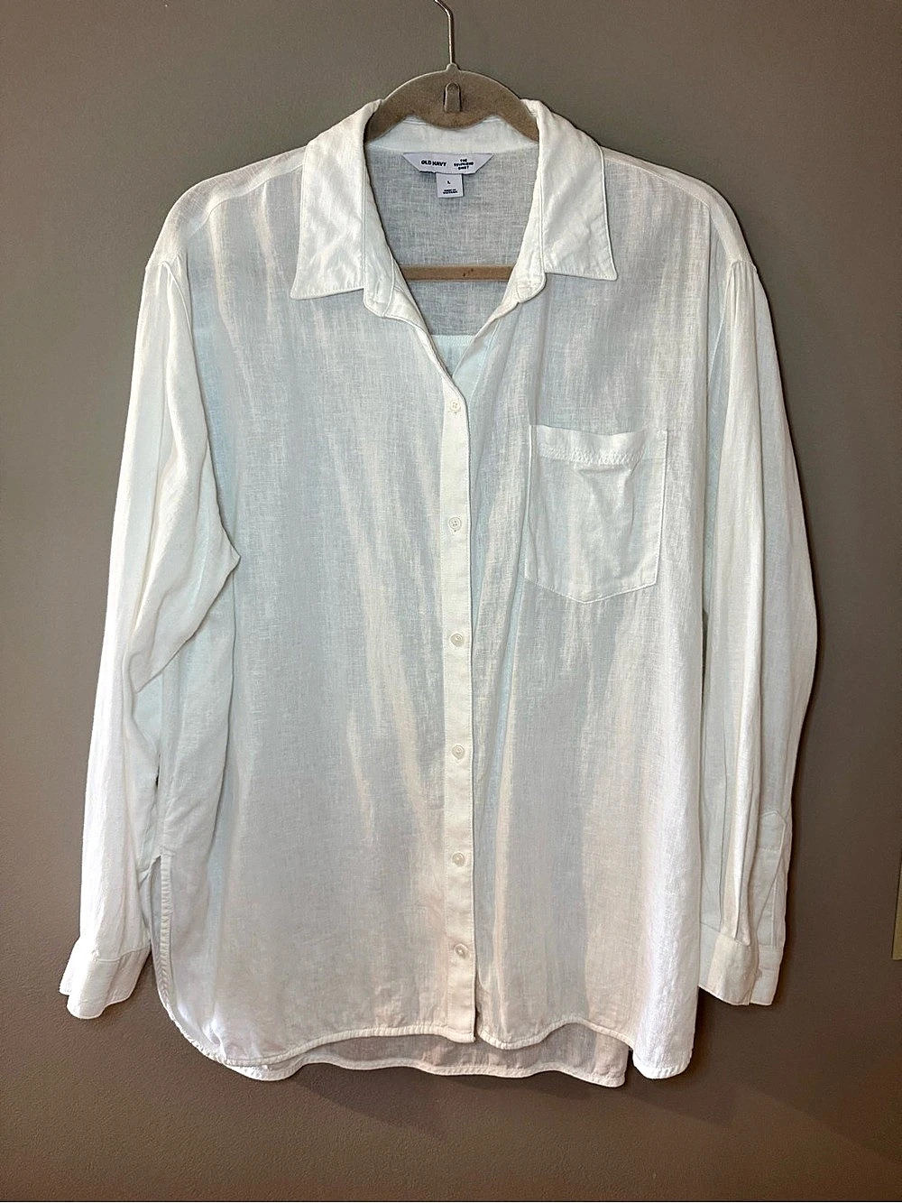 Old Navy Linen Blend button down and shorts set white (L)